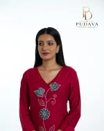 Red Floral Cord Set