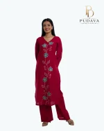 Red Floral Cord Set - Image 3
