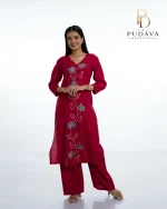Red Floral Cord Set - Image 4