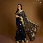 Black & Gold Chanderi Tissue Saree