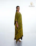 Mustard & Olive  Ajrakh Print Kaftan Dress