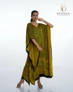Mustard & Olive  Ajrakh Print Kaftan Dress - Image 4