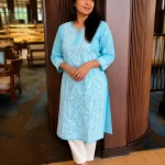 Chikankari Embroidered Cotton Kurti
