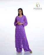 Purple Chikankari Cord Set